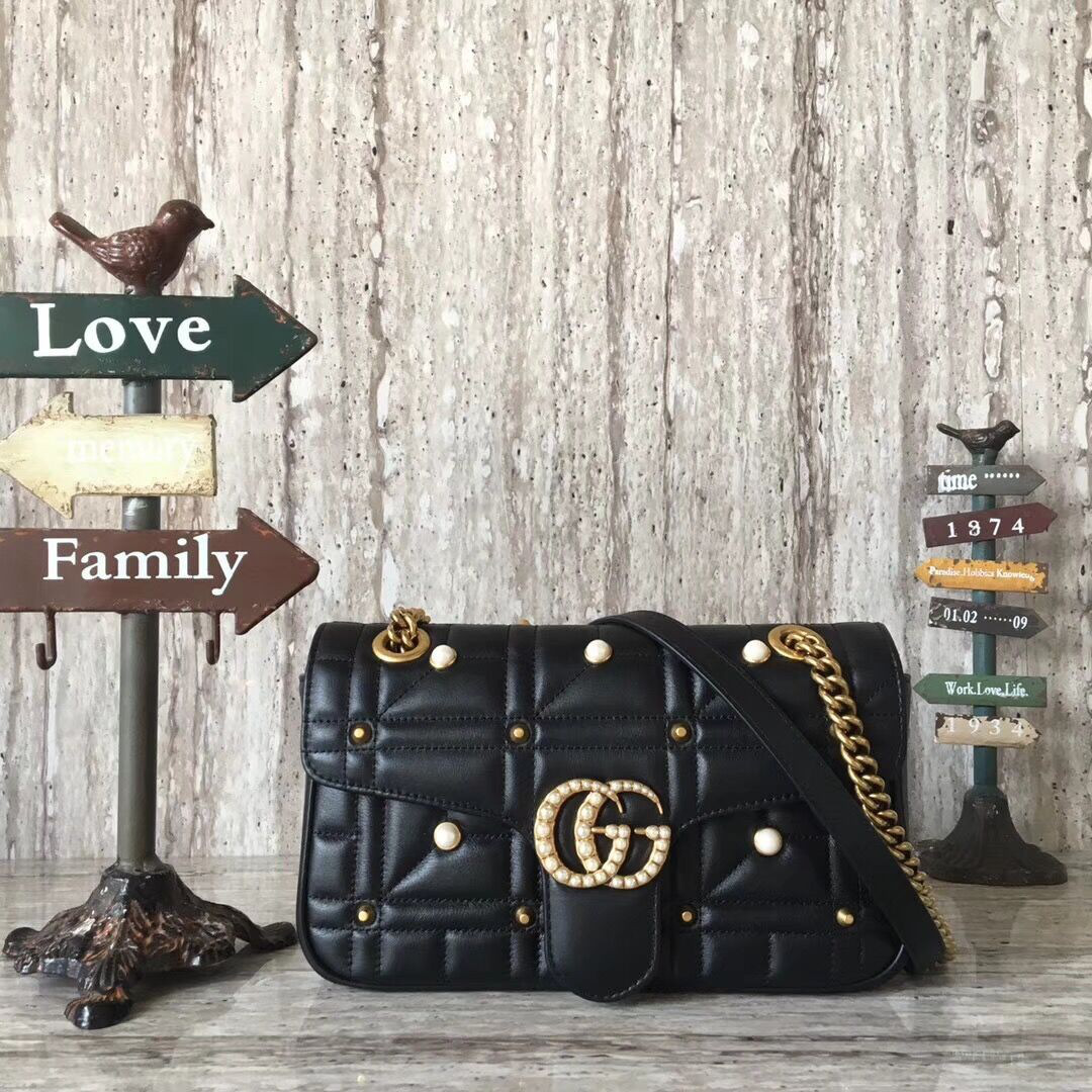 Gvc*1 marmont bag black 2645 26*7*15cm
