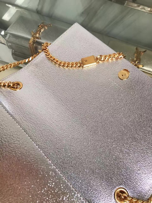 Y51 kate chain wallet with tassel in crinkled metallic leather 5055 24cm x 14cm x 4.5cm