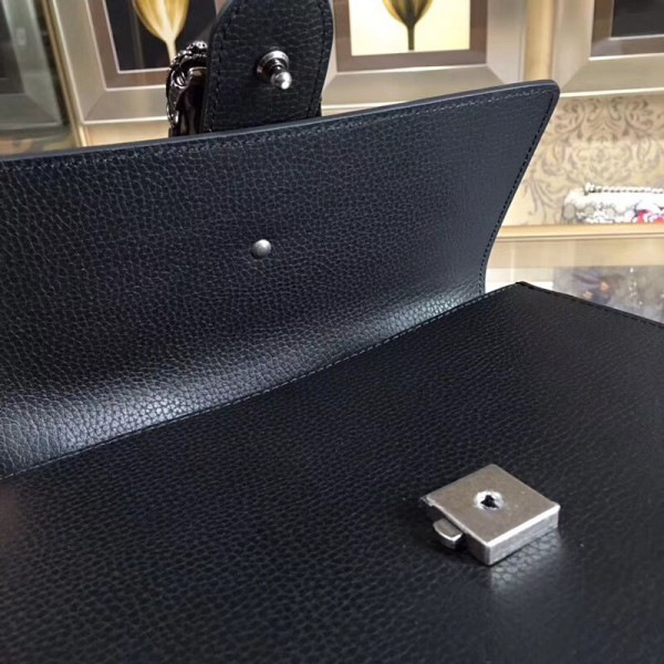 Gvc*1 dionysus medium top handle bag black leather 27cm