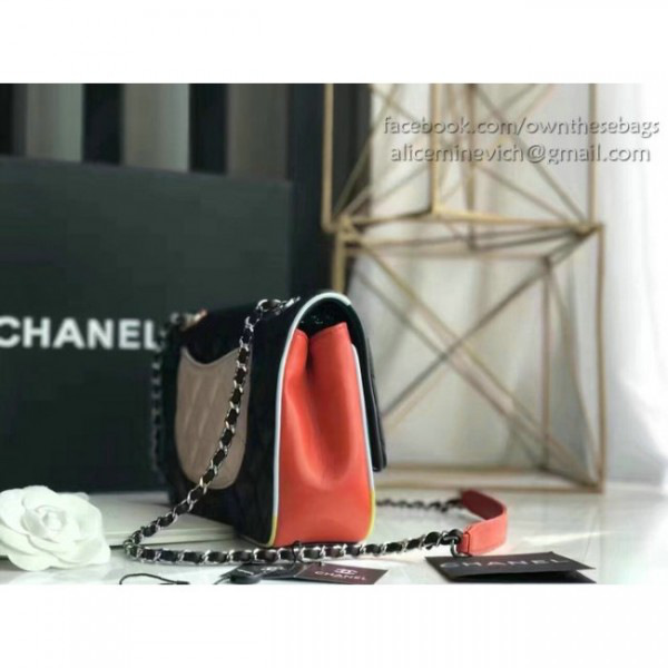 Ch**el black multicolor small flap bag