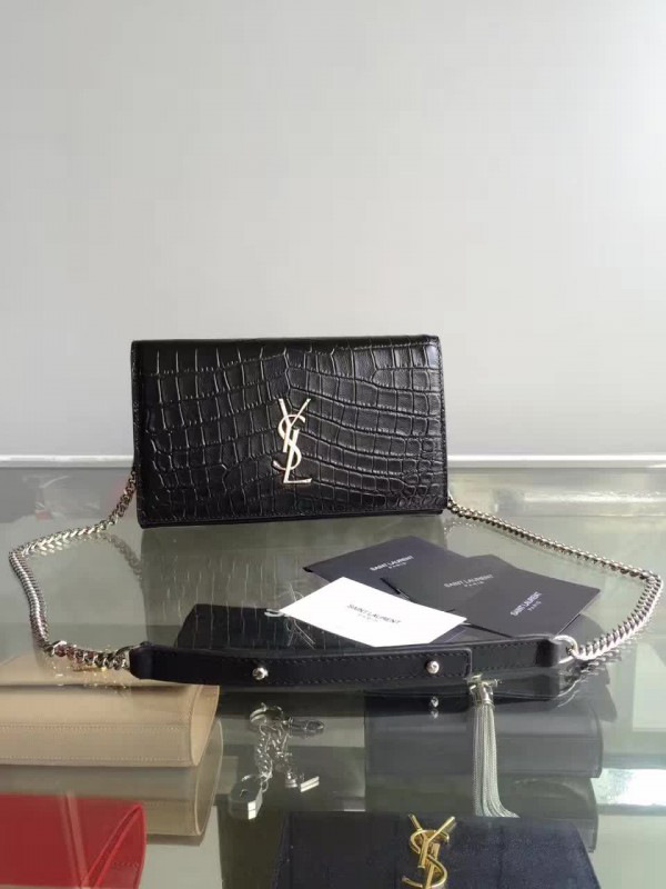 Y51 monogram kate crocodile embossed shiny leather 5028  22.5cm x 14cm x 4cm