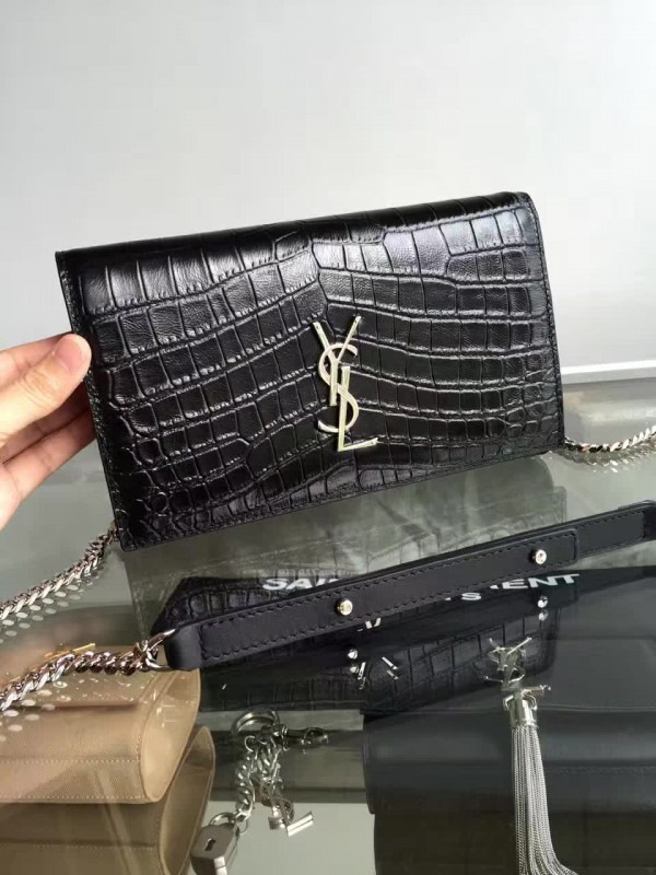 Y51 monogram kate crocodile embossed shiny leather 5028  22.5cm x 14cm x 4cm