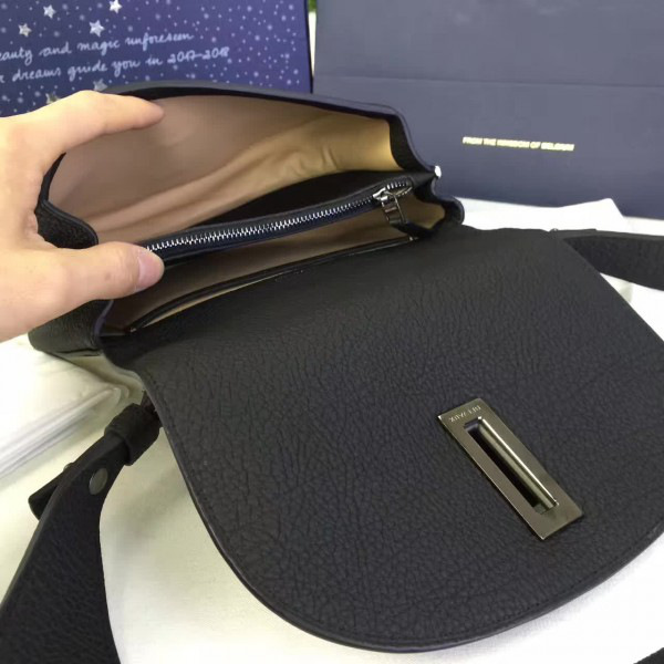 Delvaux calfskin mini le mutin saddle bag black 1499 20cm x 7.5cm x 16cm