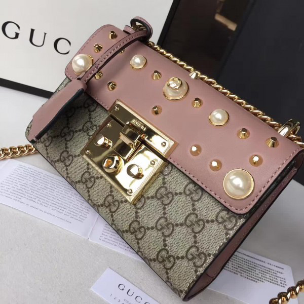 Gvc*1 gg leather padlock studded cohotbag