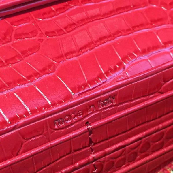 Y51 monogram kate crocodile embossed shiny leather red cohotbag 4763