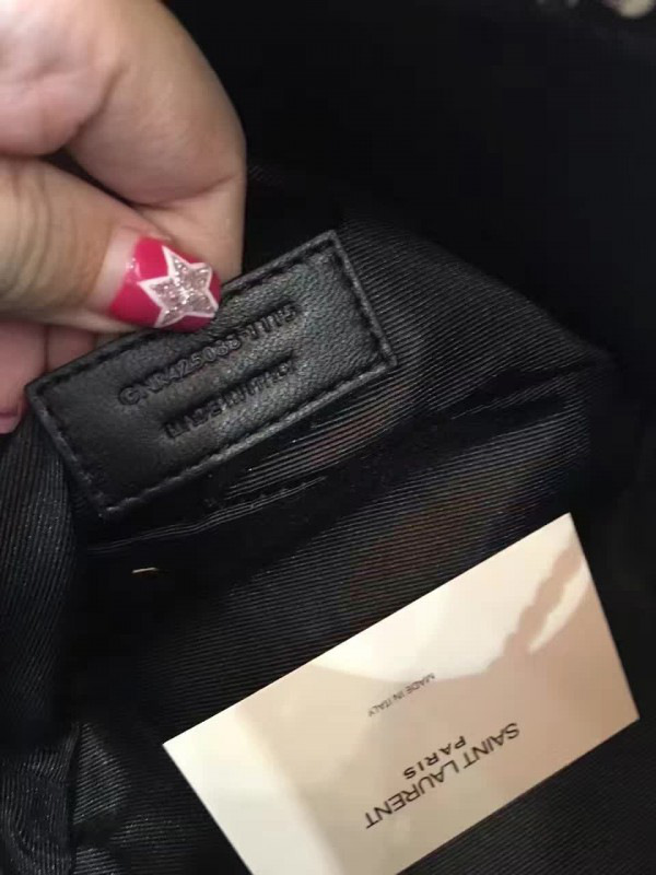 Y51 crocodile embossed leathe bucket bag black 5136  16cm x 16cm x 12cm