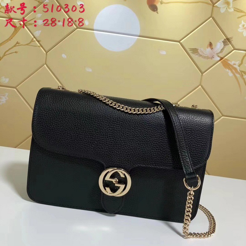 Gvc*1 gg flap shoulder bag on chain black cohotbag 510303