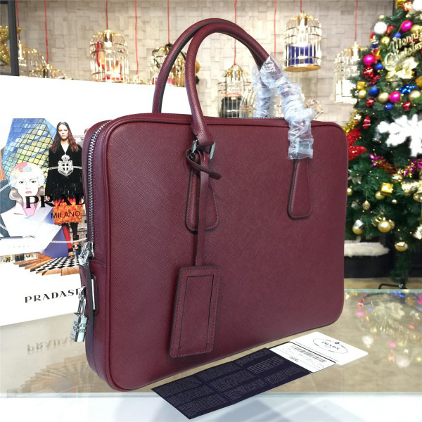 Pra*a leather briefcase 4218  37cm x 5.5cm x 29cm