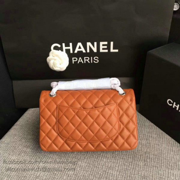 Ch**el lambskin classic handbag orange a01112 vs04951