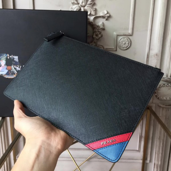 Pra*a leather clutch bag 4304 28cm x 1.5cm x 18cm