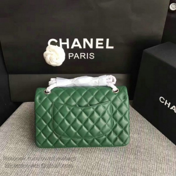 Ch**el lambskin classic handbag green a01112 vs04940
