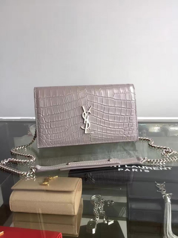 Y51 monogram kate in shiny crocodile-embossed leather 5036  22.5cm x 14cm x 4cm