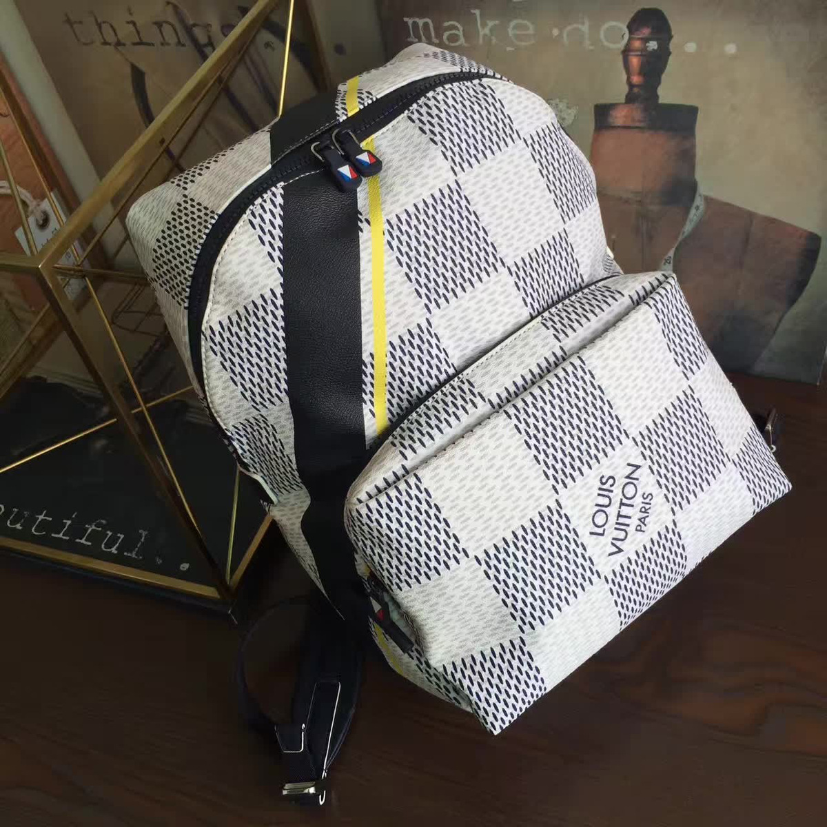 Lv n44006 apollo backpack damier cobalt canvas america's cup 29cm x 16cm x 38cm