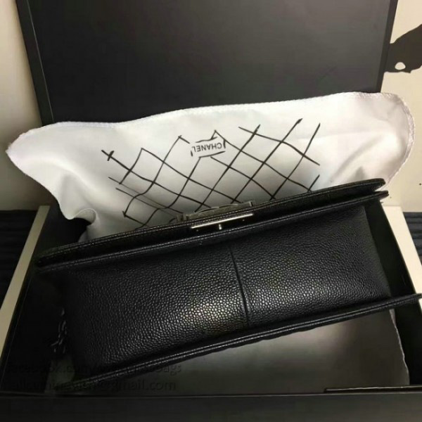 Ch**el medium quilted caviar black silver a13043