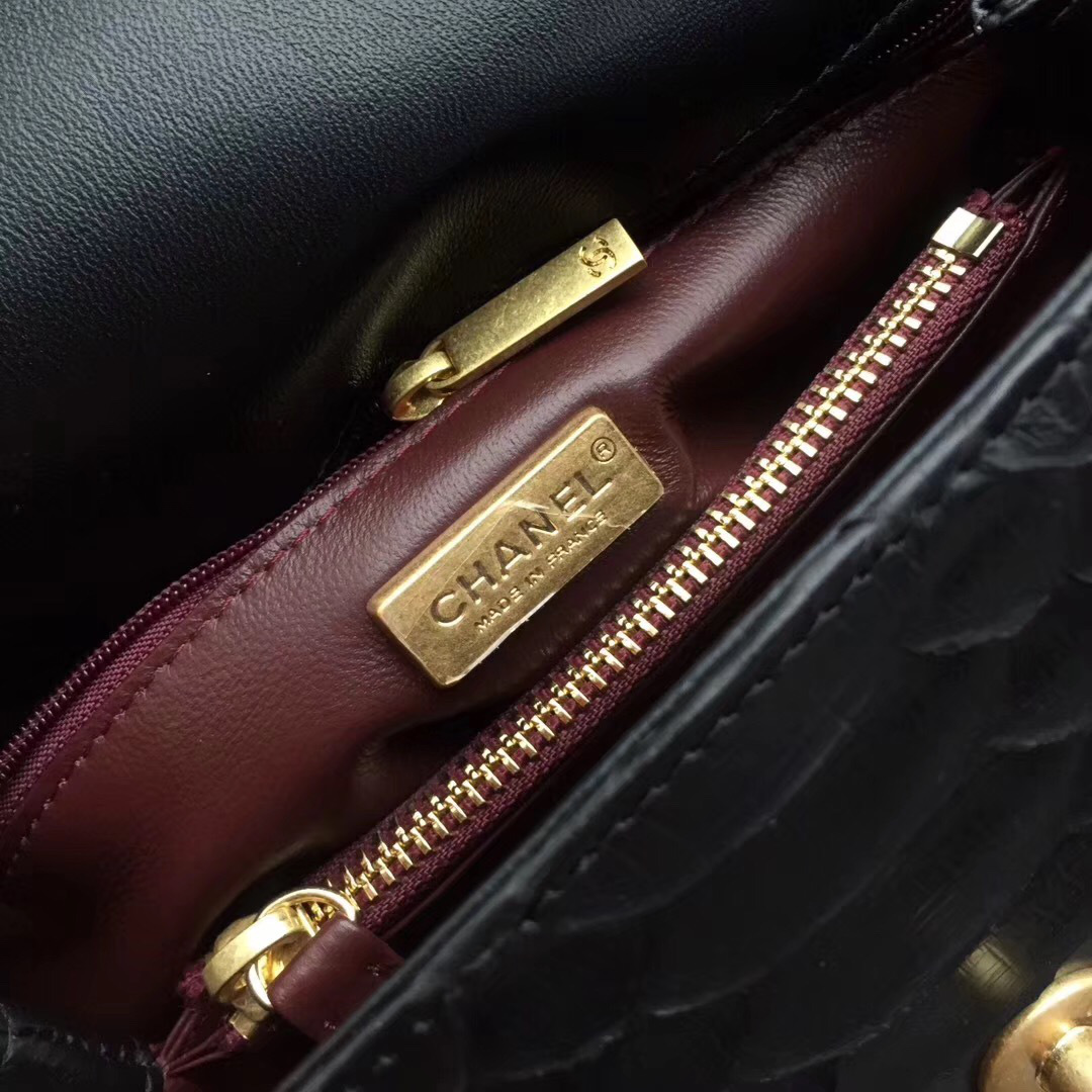 Ch**el original snake skin black 25*15*12 cm