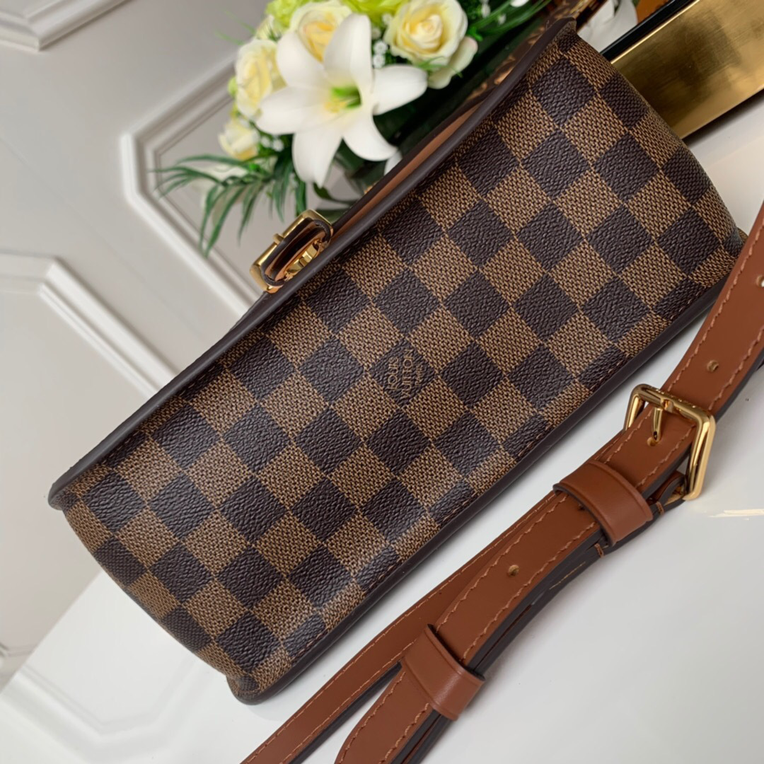 Lv original single handbag crossbody handbag fusion powder white25CM