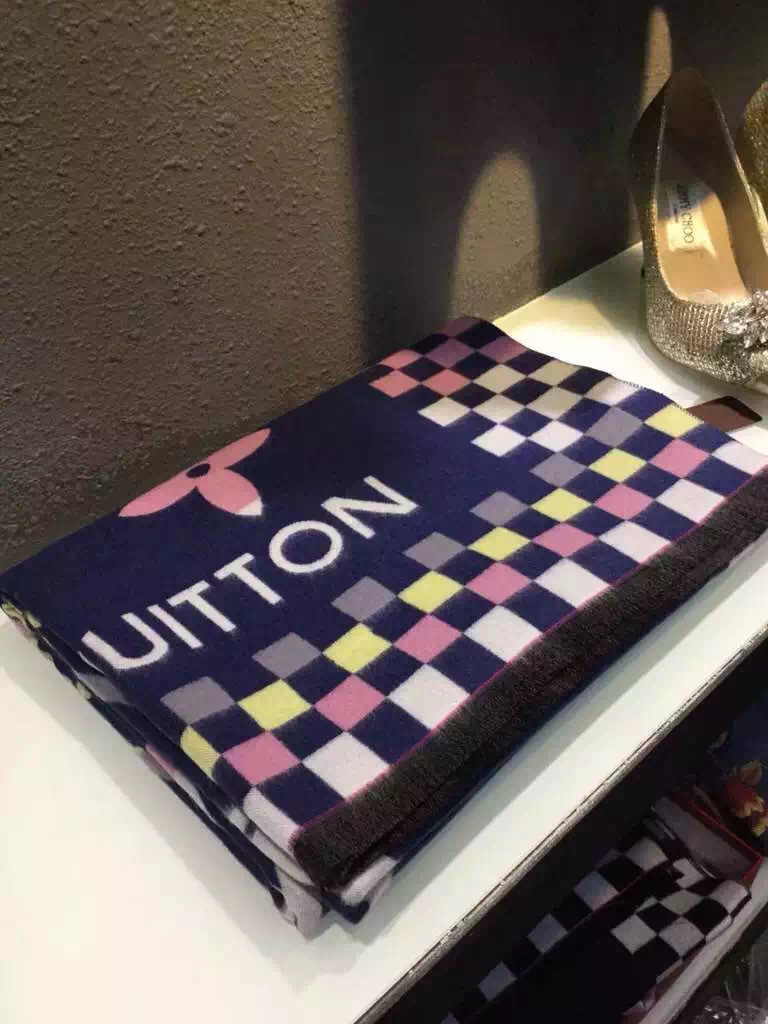 Lv cashmere long scarf a10 blue