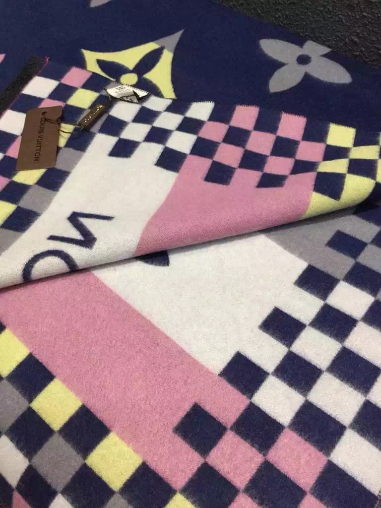 Lv cashmere long scarf a10 blue