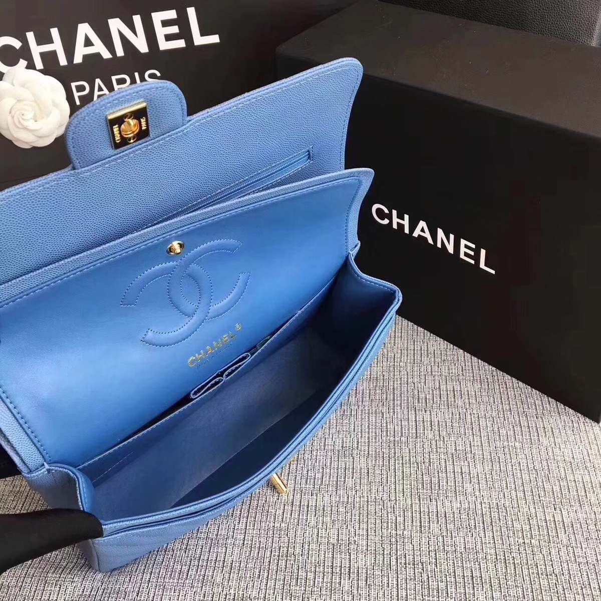 Ch**el classic tote light blue