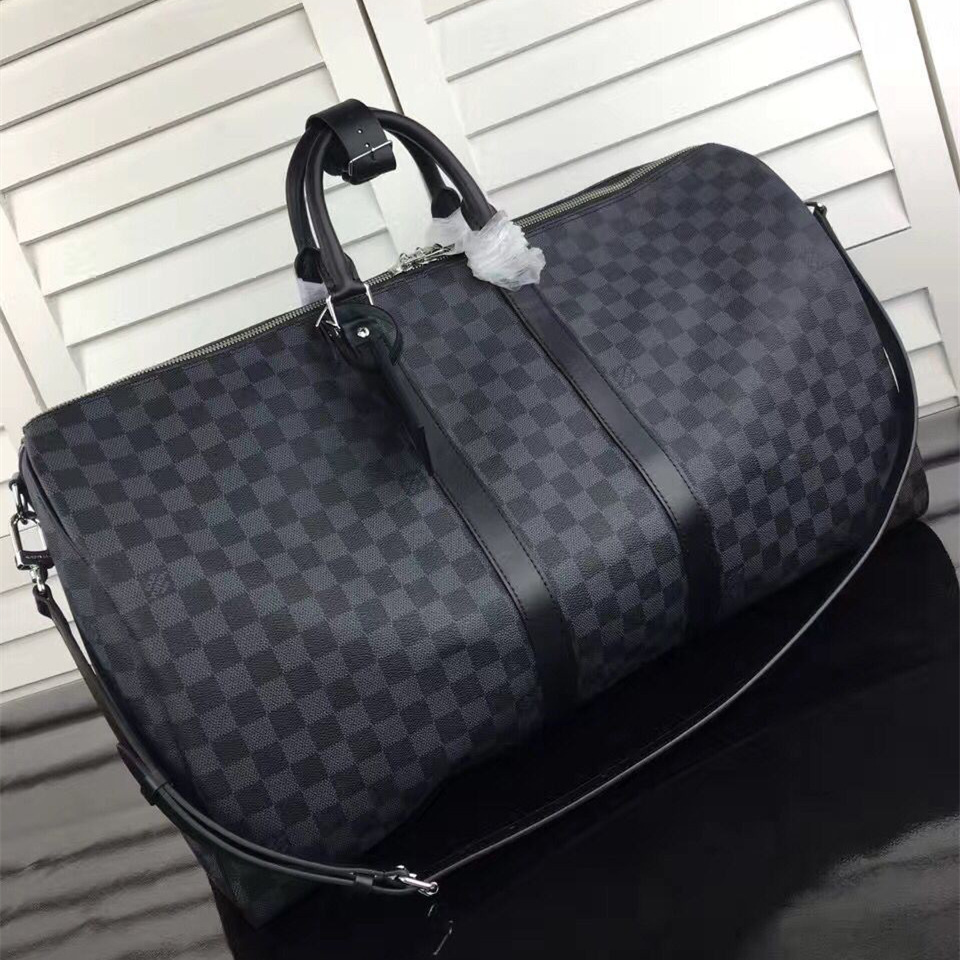 l0vis Vvtt0n keepall 55 damier graphite canvas black 3623_55cm x 31cm x 24cm