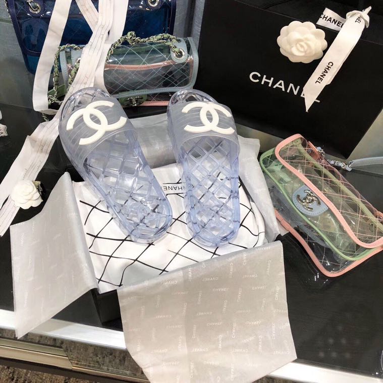 Ch**el white slippers