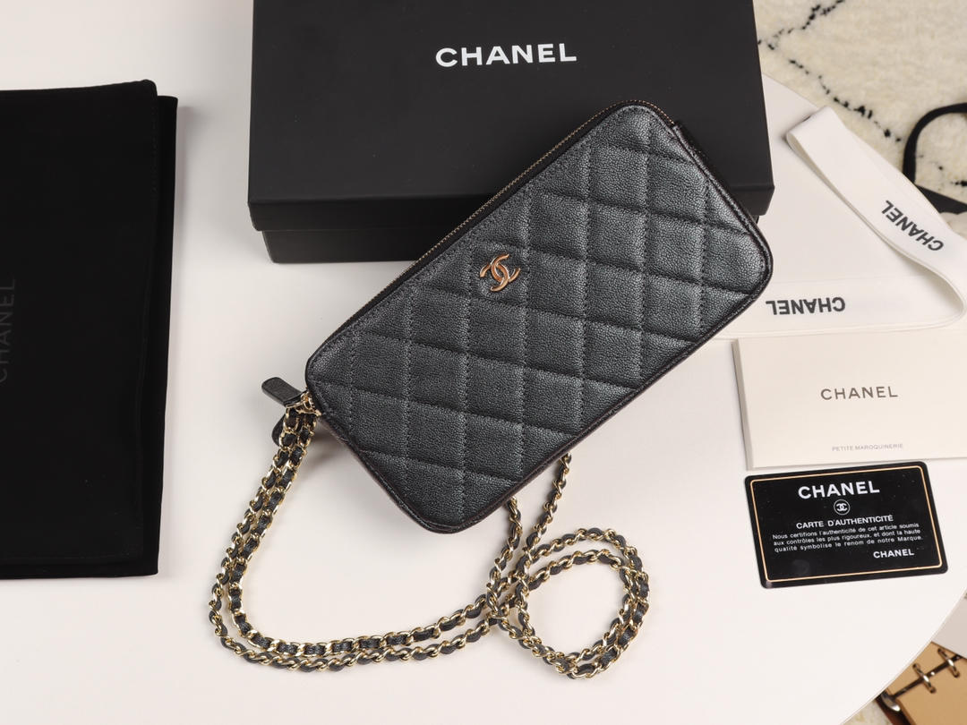 Ch**el 2019 new chain bag black 10×19×4cm
