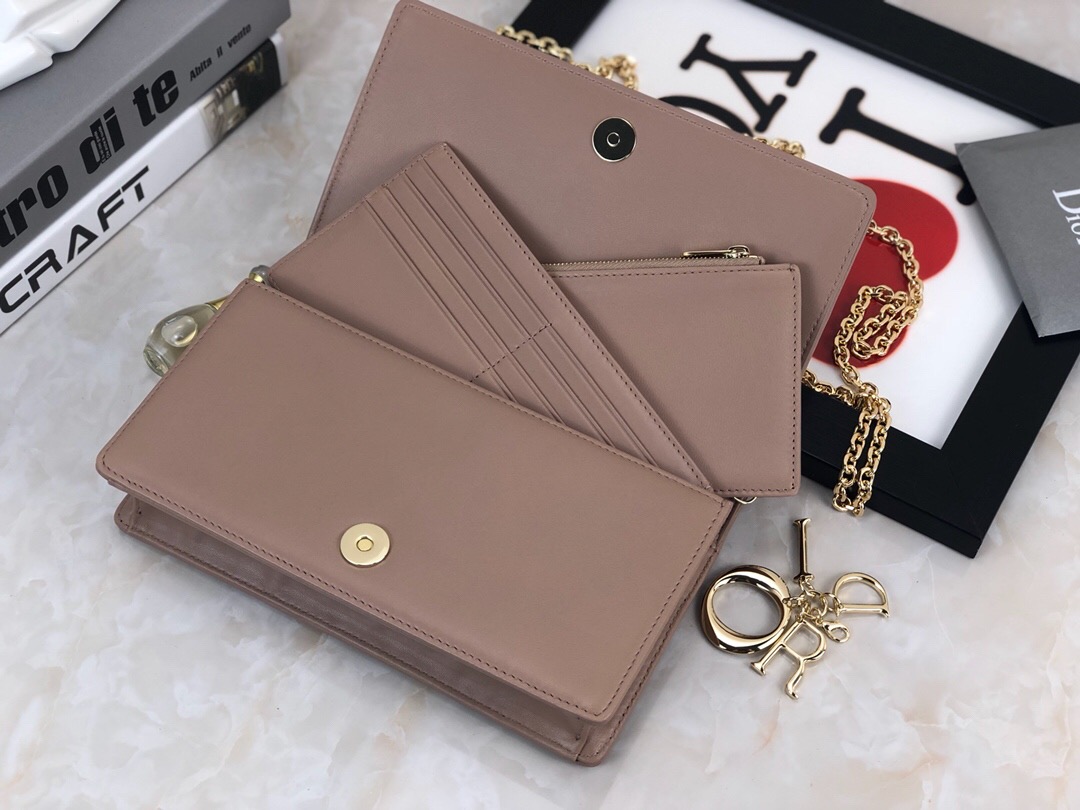 d10r D1am0nd check chain bag dark powder 22cm