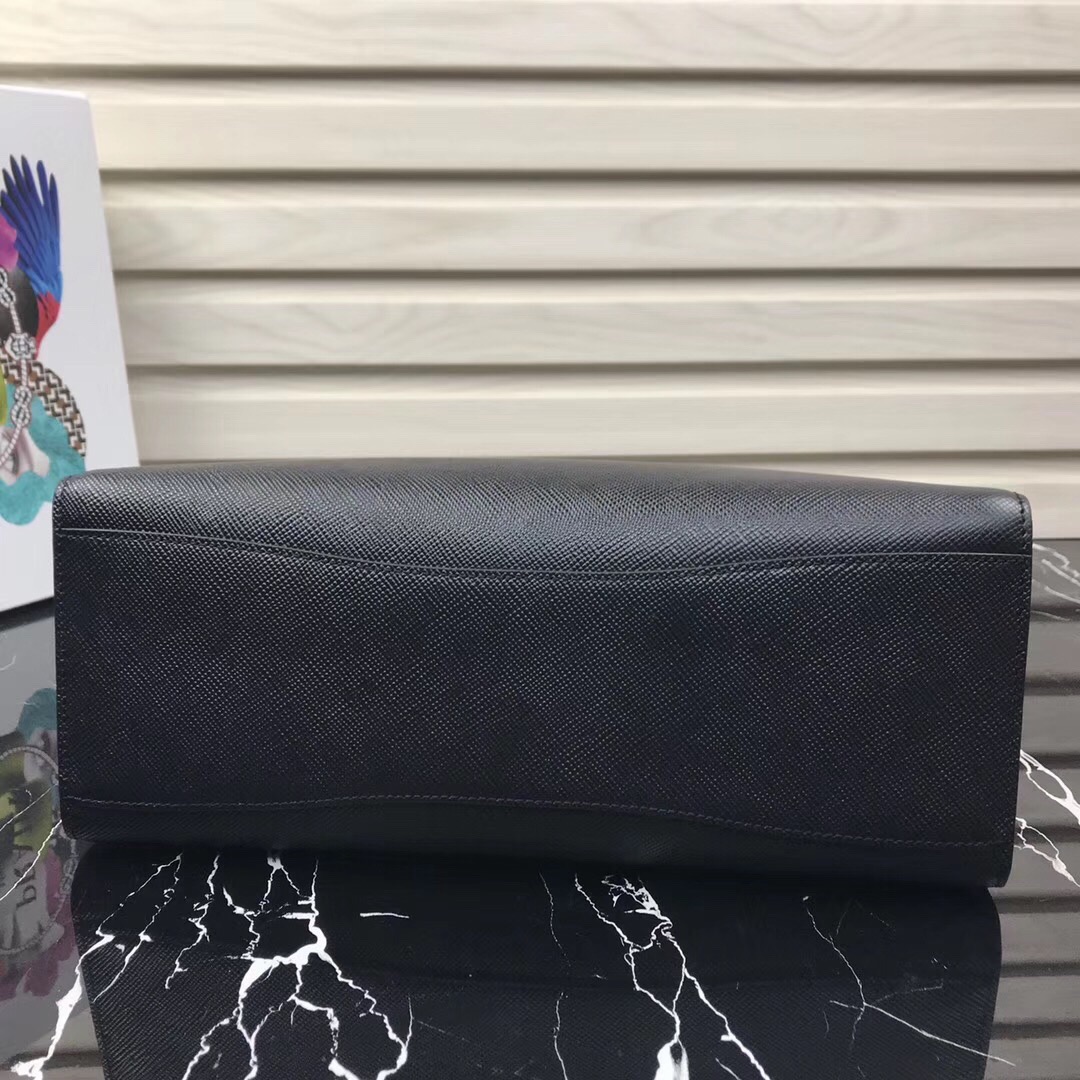 Large saffiano leather handbag black 1BA153 34 × 24 × 13cm