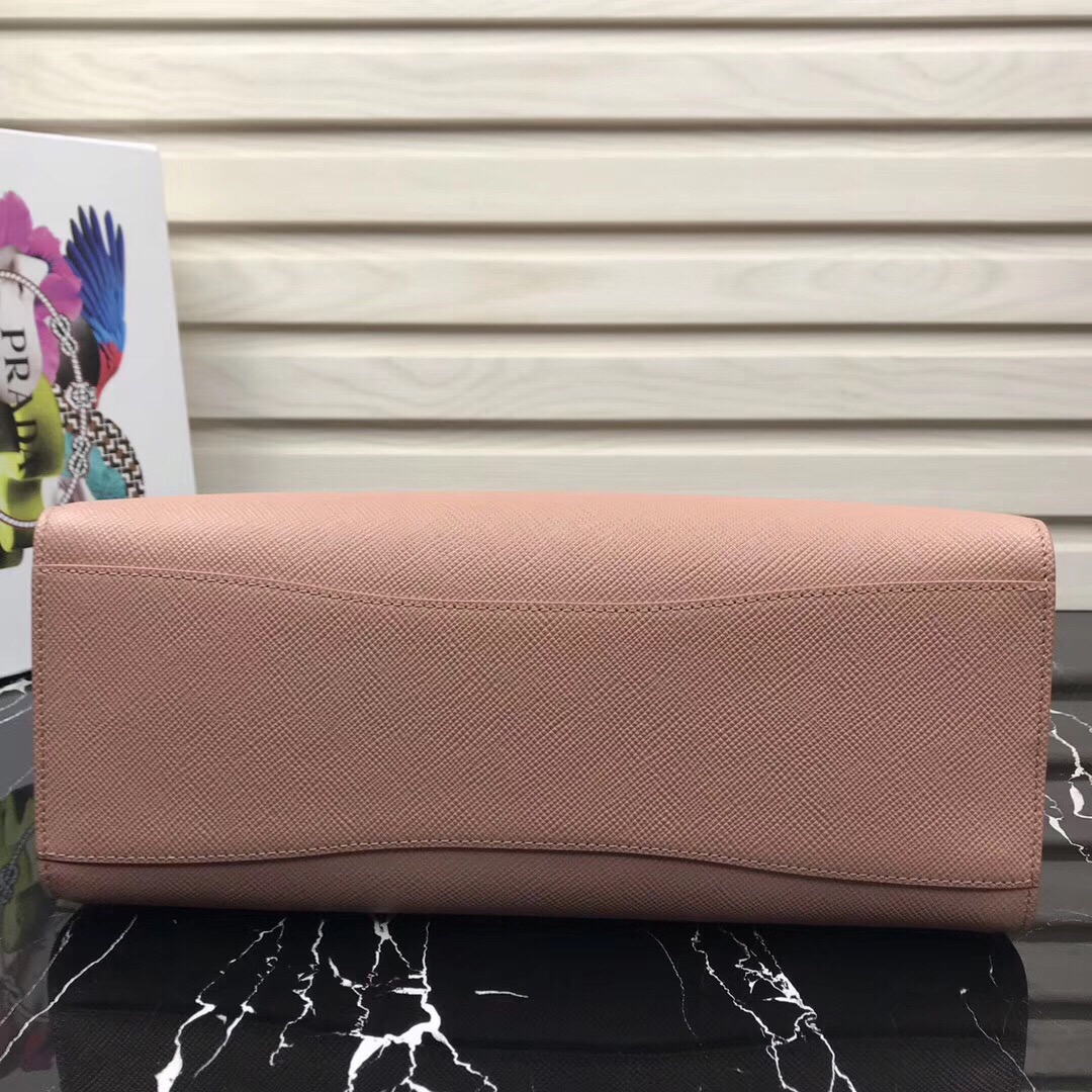 Large saffiano leather handbag pink 1BA153 34 × 24 × 13cm