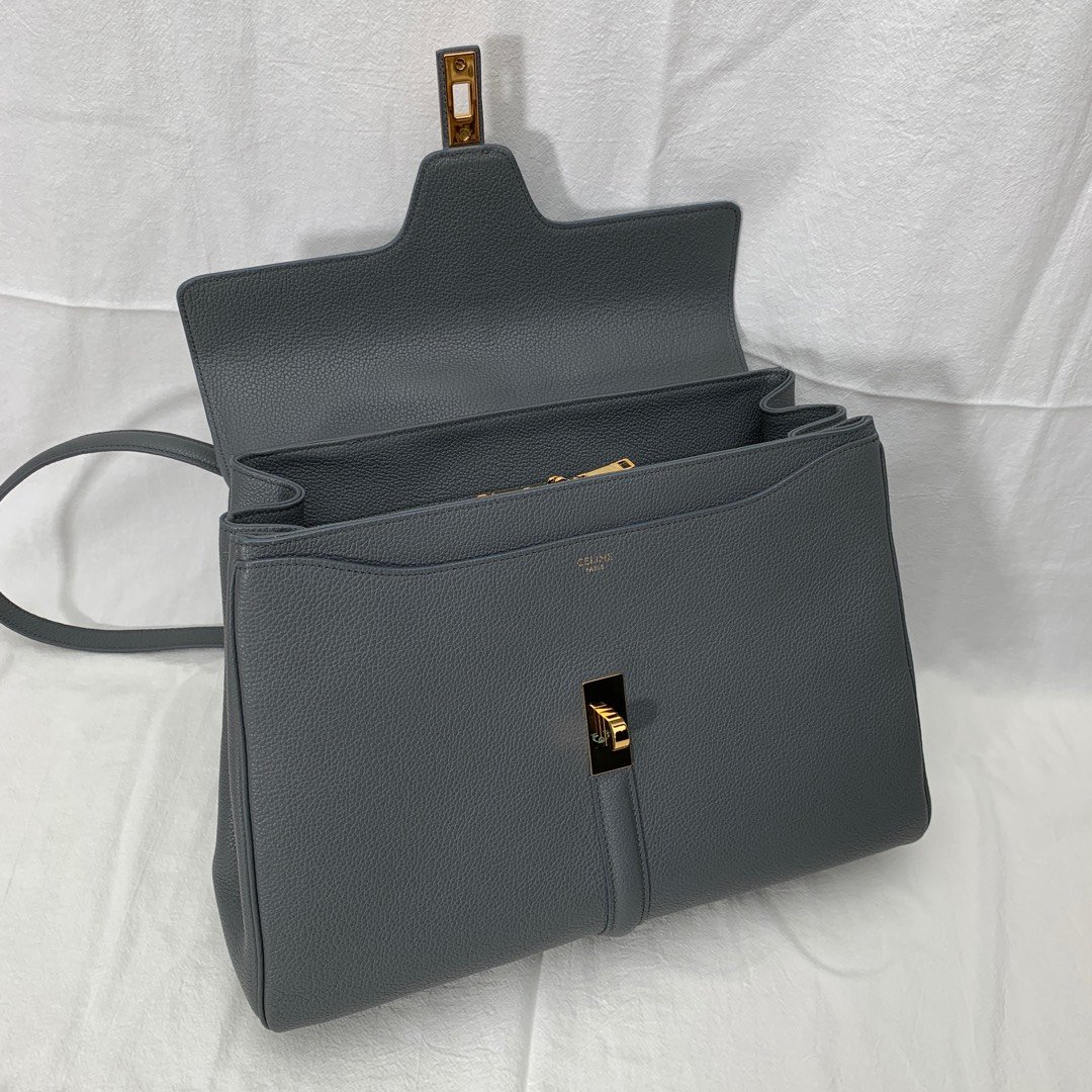 MEDIUM 16 BAG IN GRAINED CALFSKIN GRAY 32x23.5x13