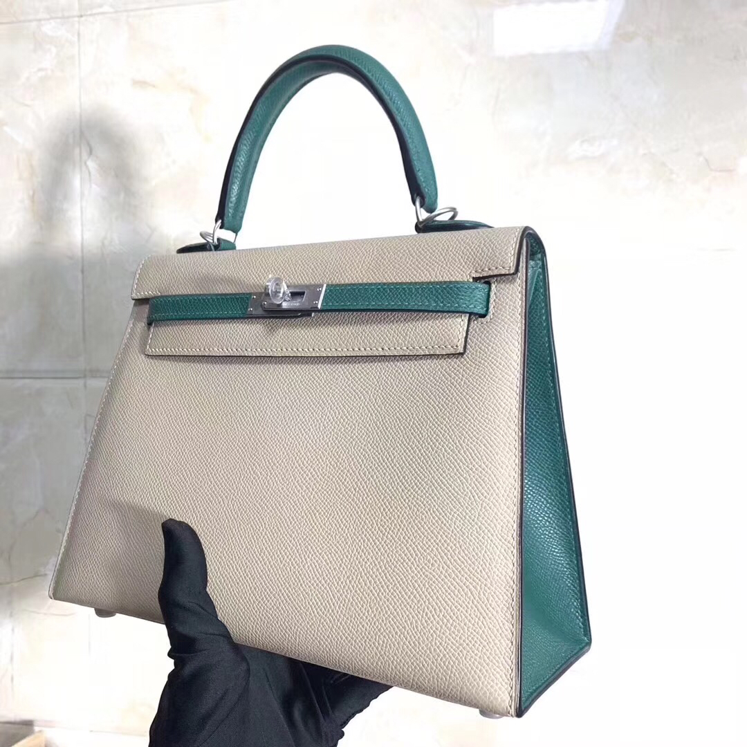 H**me5 kelly epsom leather malachite green 25cm