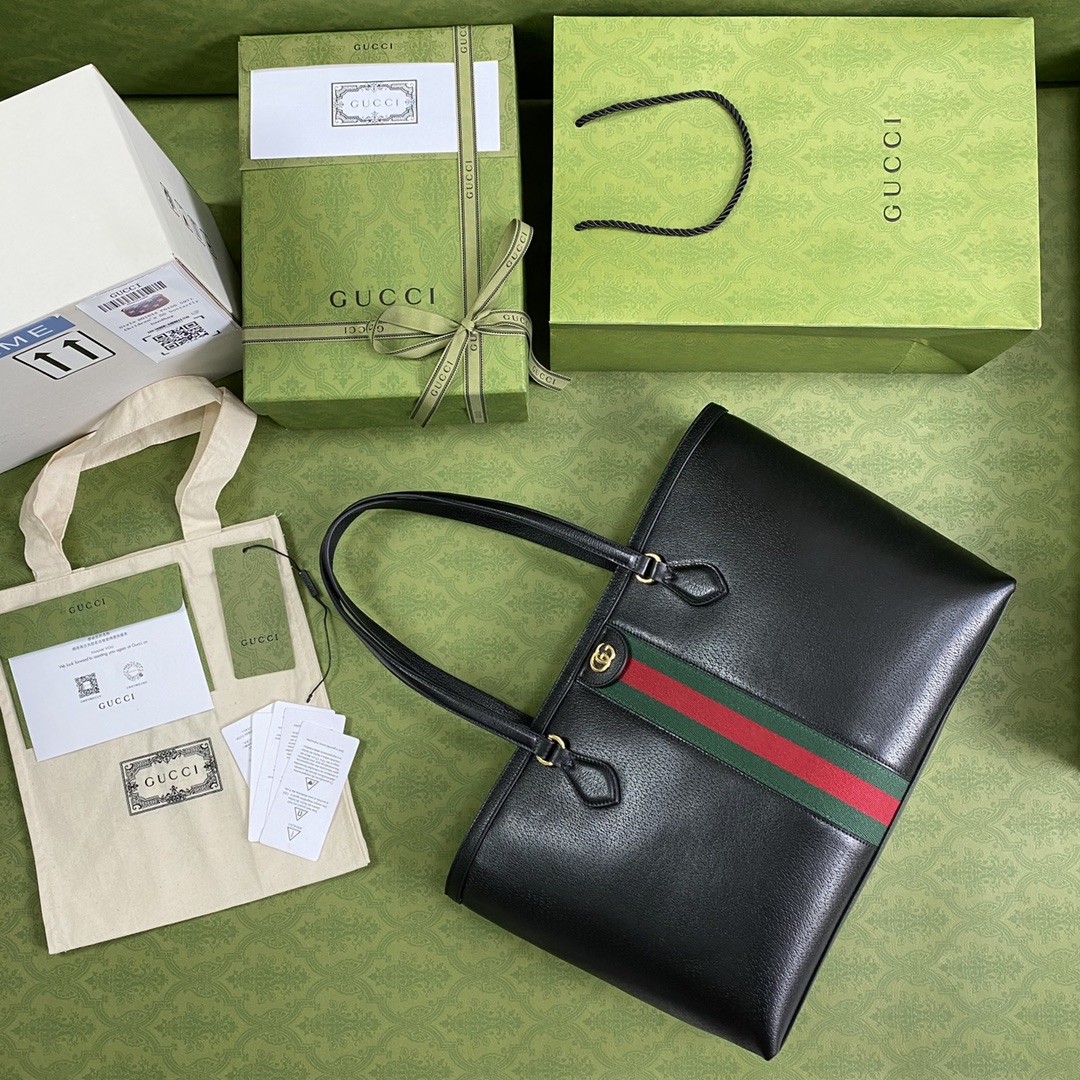 Gvc*1 ophidia medium tote black leather 631685 38 x 28 x 14 cm