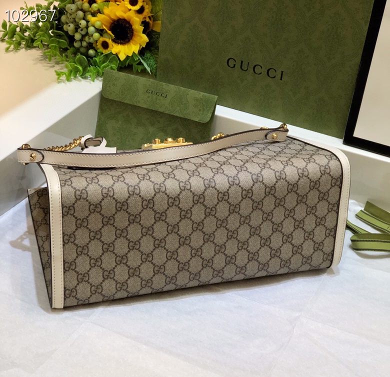 Gvc*1 padlock gg svp*me canvas shoulder bag cream 479197 35 x 23 x 14 cm