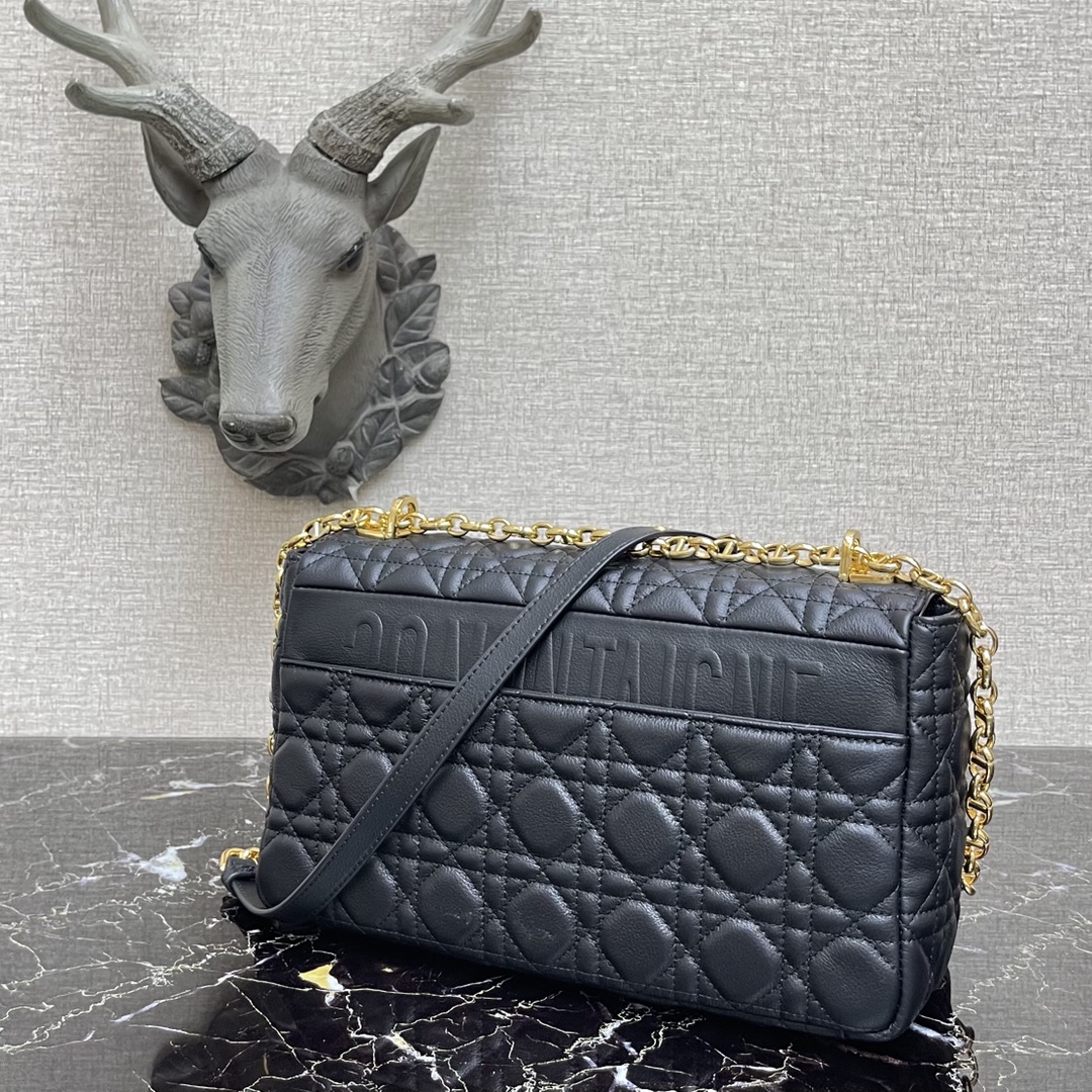 d10r large d10r caro bag black S*pple cannage calfskin m9243uwhc 28 × 17 × 9 cm