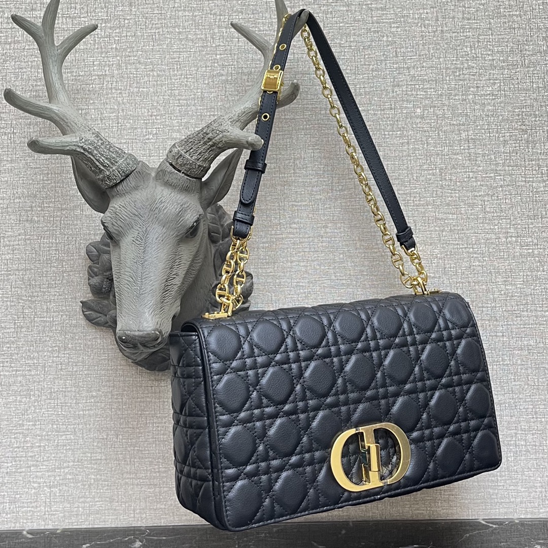 d10r large d10r caro bag black S*pple cannage calfskin m9243uwhc 28 × 17 × 9 cm