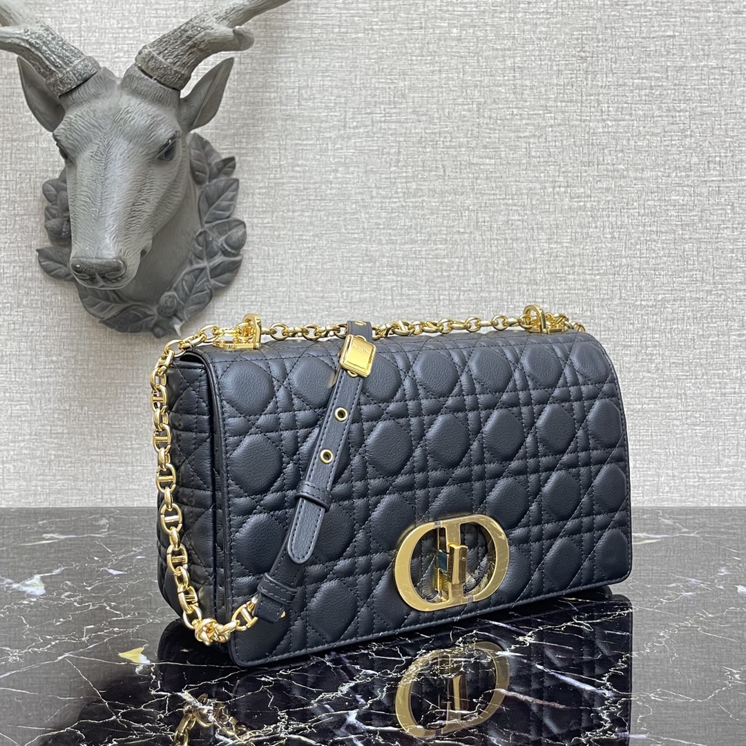 d10r large d10r caro bag black S*pple cannage calfskin m9243uwhc 28 × 17 × 9 cm