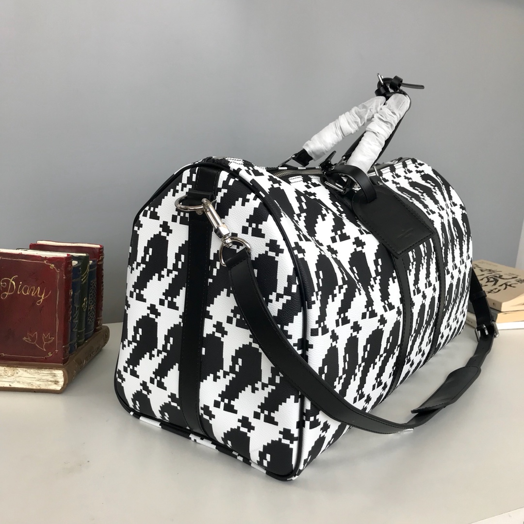 l0vis Vvtt0n limited edition michael jackson keepall 45 black and white  45 x 27 x 20 cm