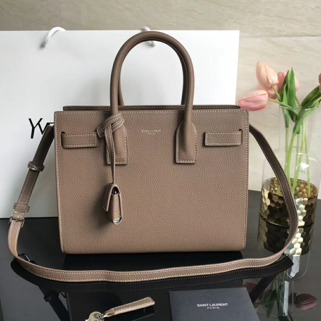 Y51 classic sac de jour baby in grained leather  dark beige 421863 26 x 20.5 x 12.5 cm