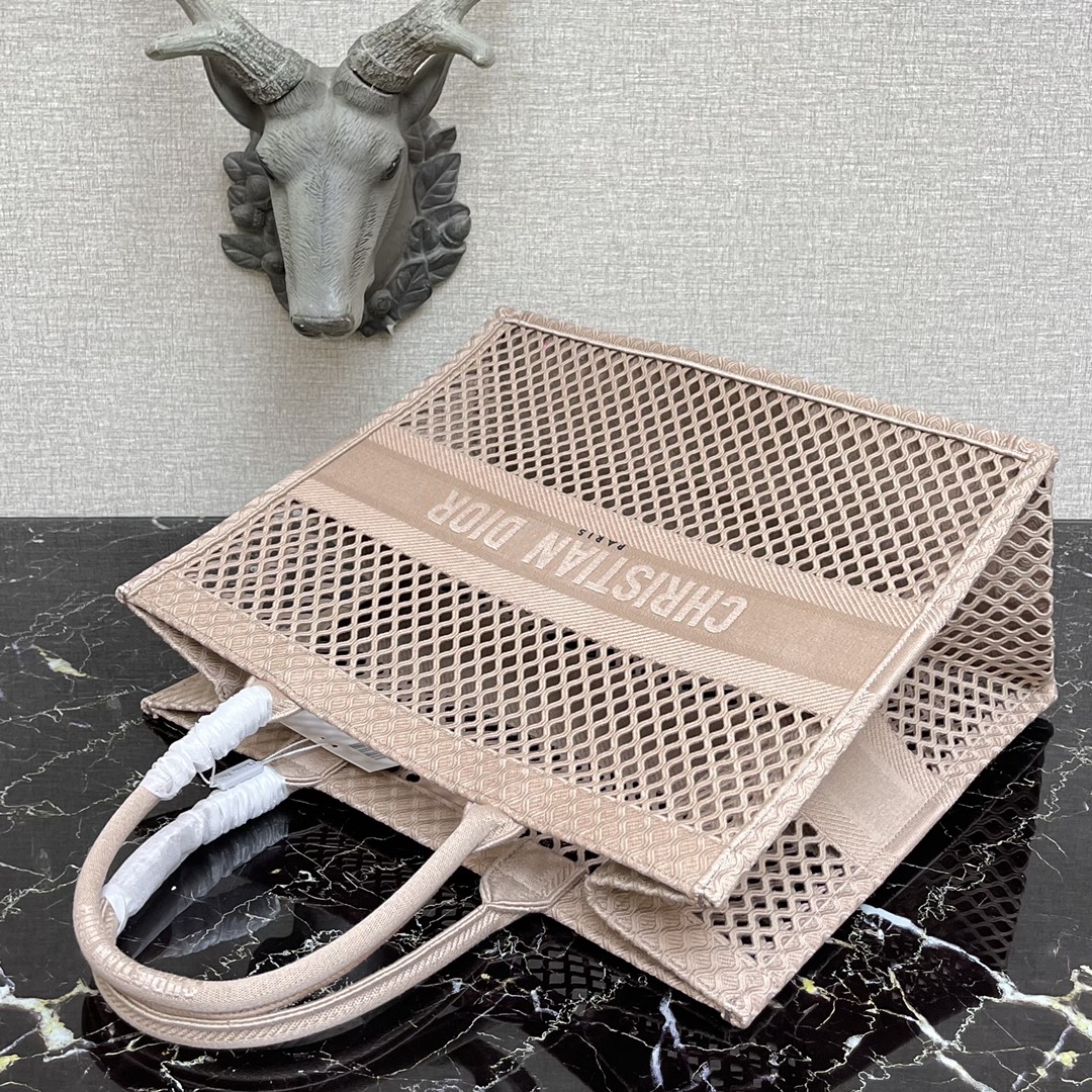 D10r small book tote clay-colored mesh embroidery m1296 36cm