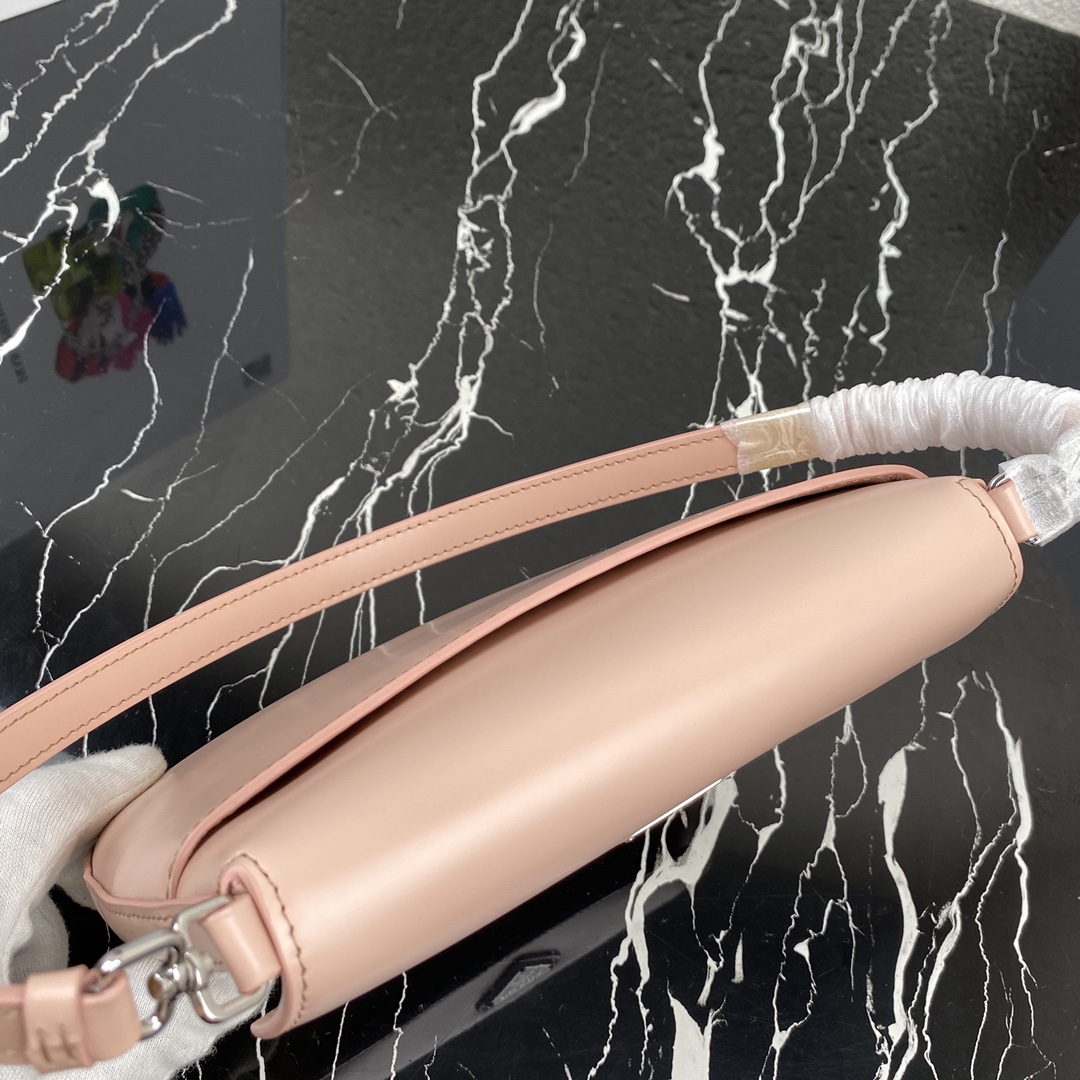 Pra*a cleo brushed leather shoulder bag with flap orchid pink 1bd311 23 x 18 x 2.5 cm