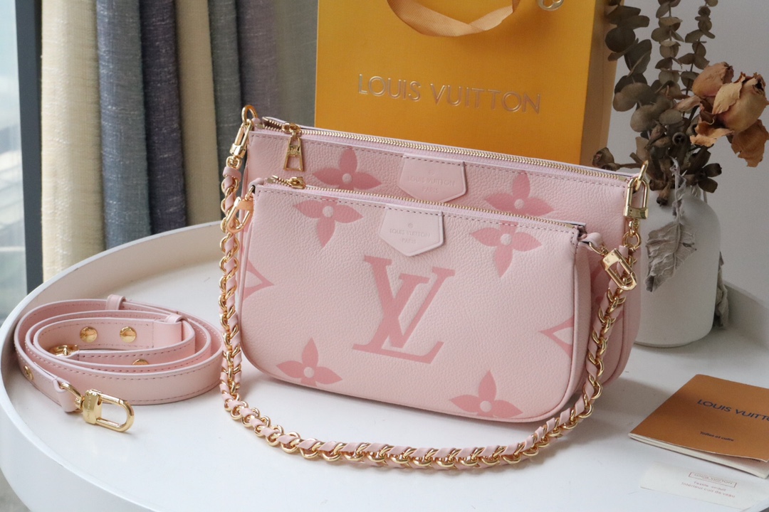 l0vis Vvtt0n multi pochette accessoires monogram empreinte leather pink m80448 24 x 13.5 x 4 cm