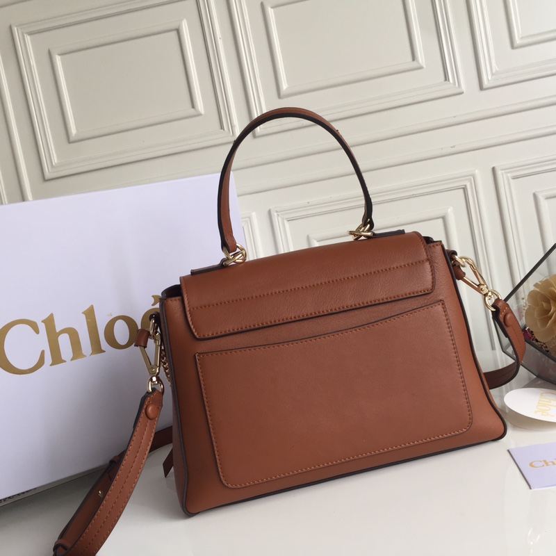 CHLOÉ MEDIUM FAYE DAY BAG Tan CHC17WS321 32.5 x 25 x 13 cm  double carry bag in smooth & suede calfskin