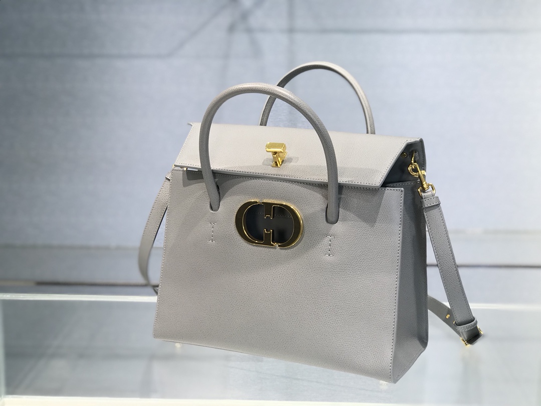 D10r large st honorÉ tote grey grained calfskin m9306 30 cm