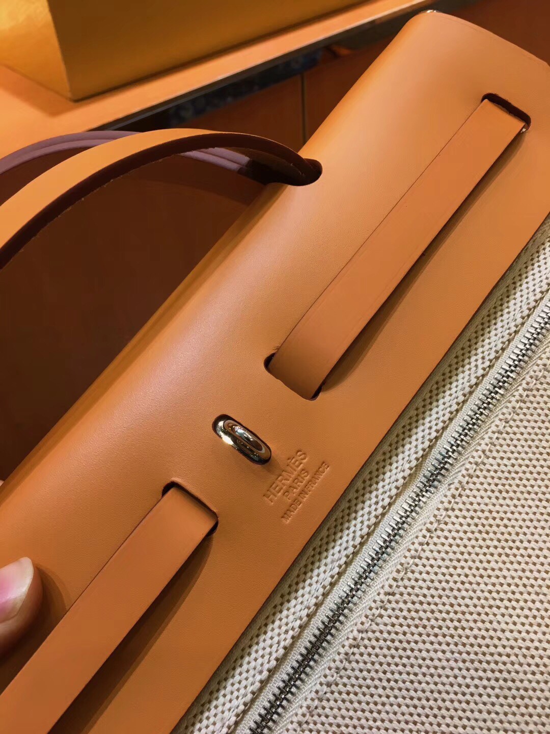 H**me5 herbag zip 31 pm retourne bag apricot 078971 25 x 31 x 10 cm