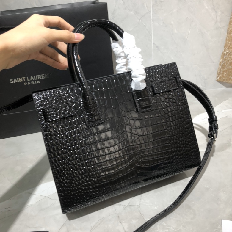 Y51 classic sac de jour baby in crocodile embossed matte leather black 421863 26 x 20.5 x 12.5 cm