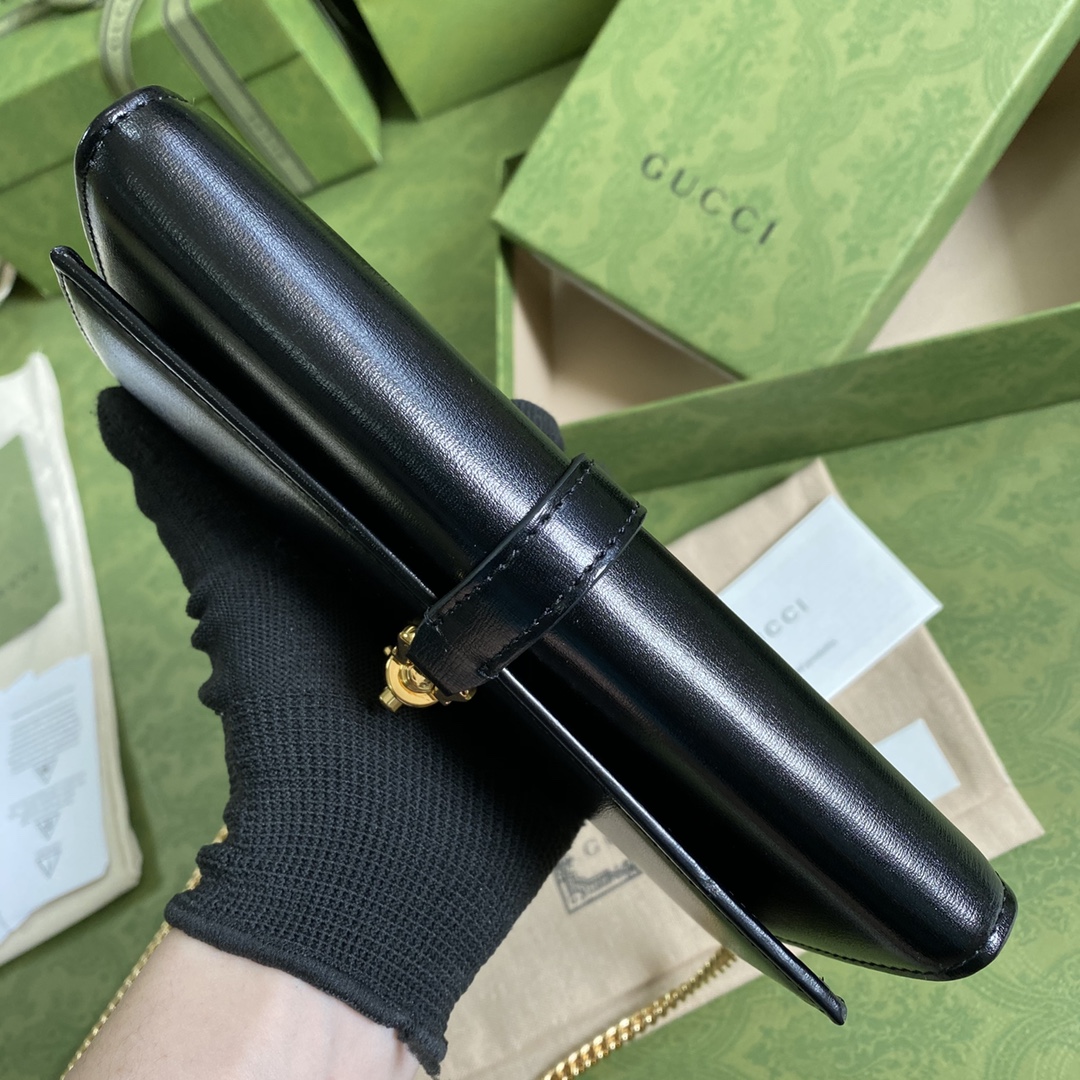 Gvc*1 jackie 1961 chain wallet black leather 652681 19 x 10 x 3.5 cm