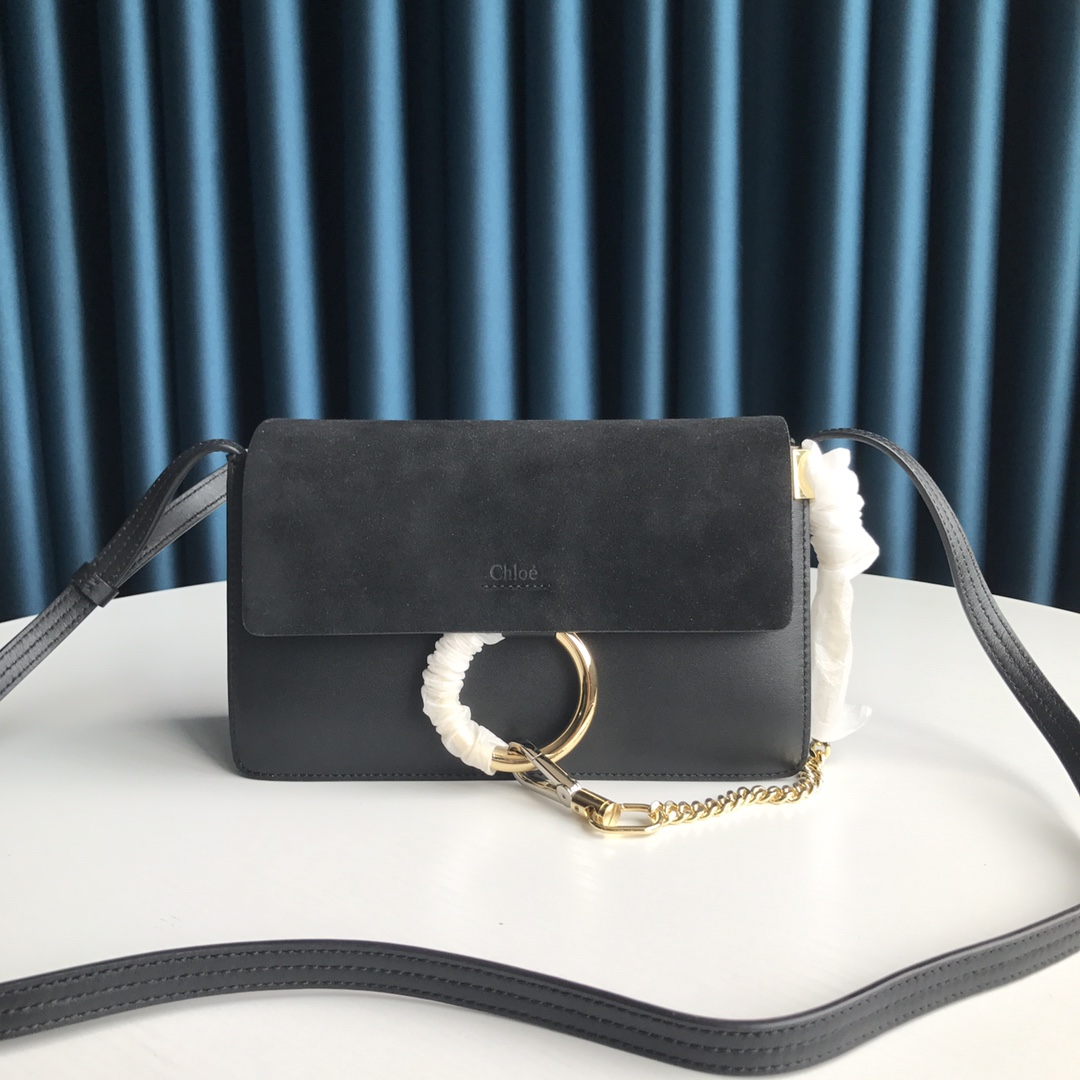CHLOÉ FAYE SMALL SHOULDER BAG Black CHC15US127 24 x 7 x 15 cm