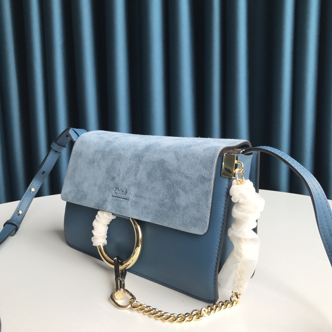 CHLOÉ FAYE SMALL SHOULDER BAG Gentle Blue CHC15US127 24 x 7 x 15 cm