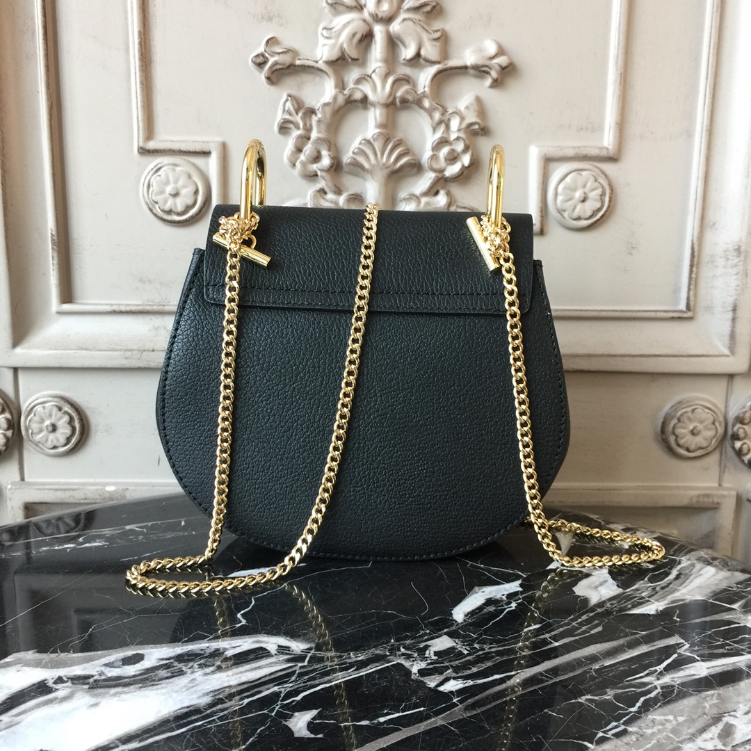 CHLOE MINI DREW Shoulder Bag Black 19 x 7 x 16 cm