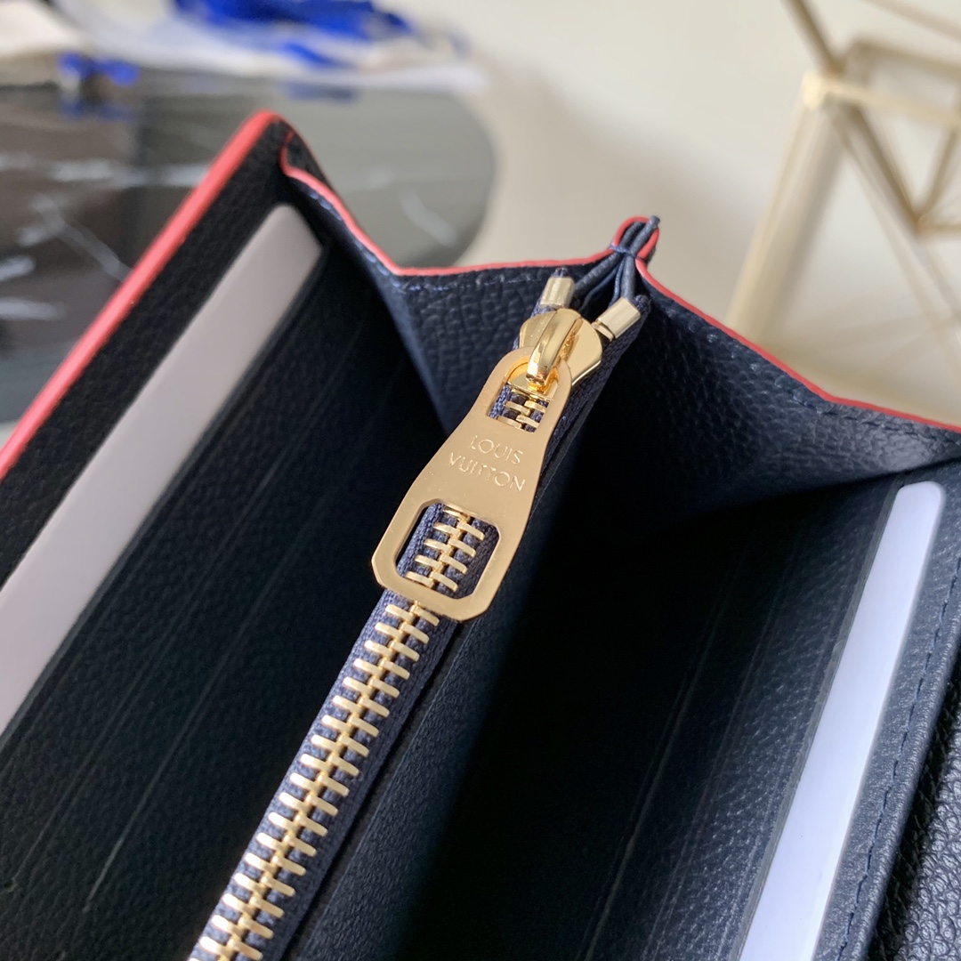 l0vis Vvtt0n sarah wallet monogram empreinte leather marine rouge m62125 19 x 10 x 2 cm